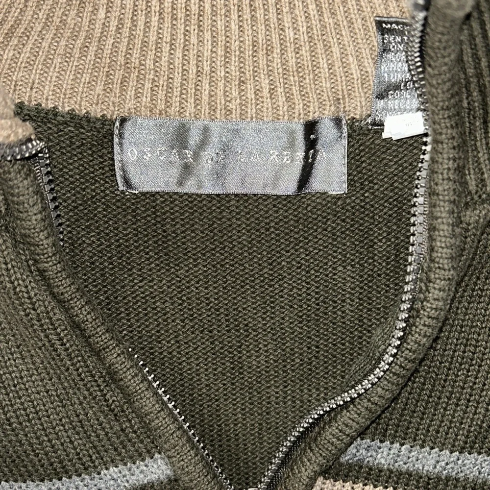 Oscar De La Renta Quarter‎ Zip Pullover Sweater Size Large